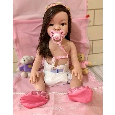 Boneca Bebê Reborn Realista Loira Cabelo Grande Sidnyl Presente Para Criança  Natal Aniversário