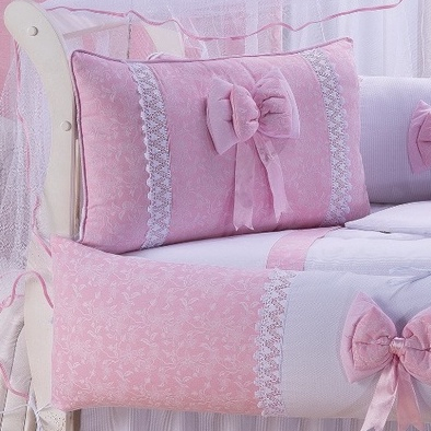 Kit Enxoval Para Berço Americano (esplendor) Laços Rosa