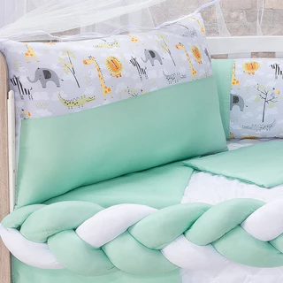 Kit Berço Menino Safari Verde 11 Peças Padrão Americano - A Pronta Entrega