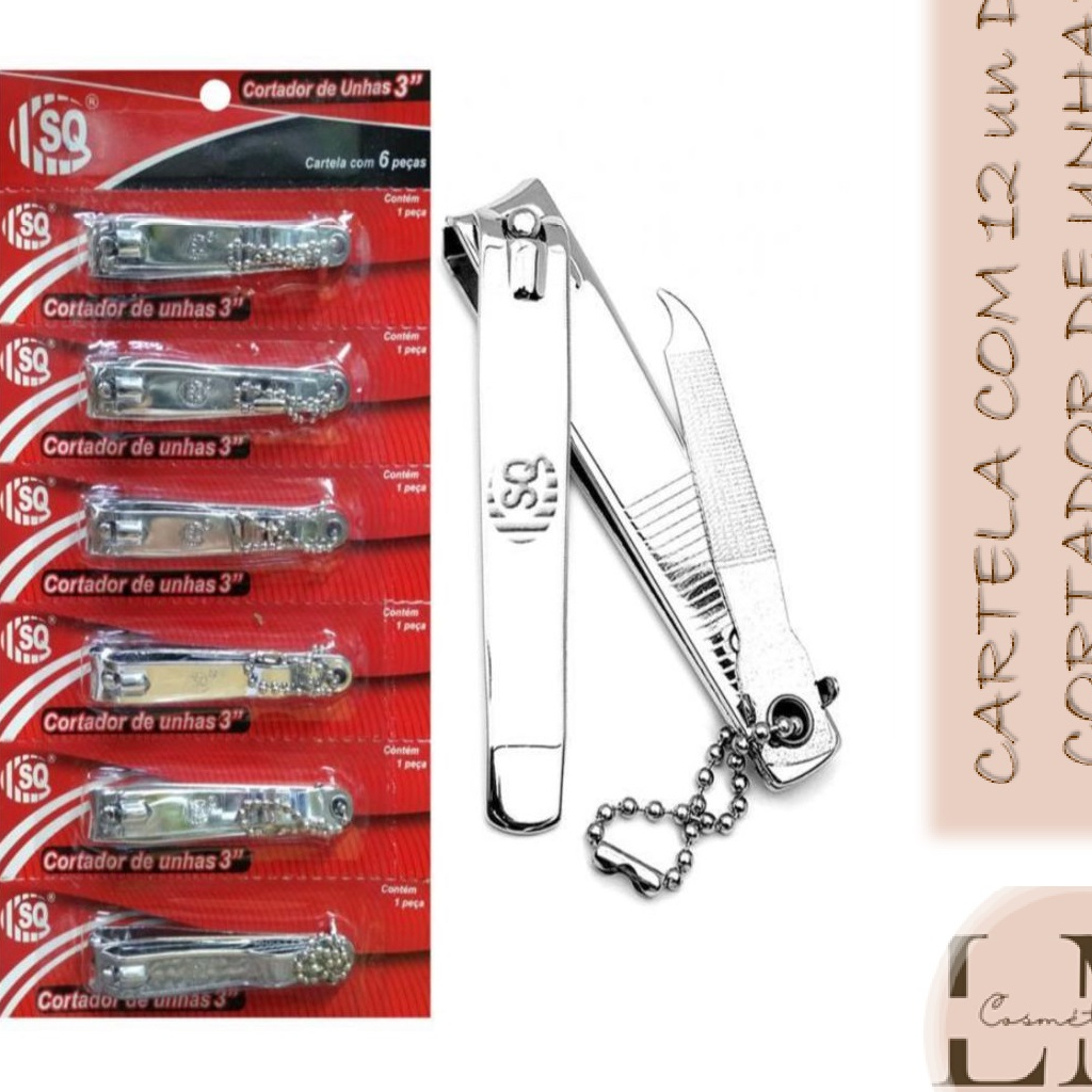 Cartela com 12 cortadores de unhas grande - SQ2100 (Cortador de Unhas de 3 polegadas)