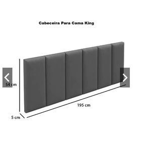 Cabeceira estofada Cama Casal King Size 1,95 Suspensa Dubai - Várias Cores