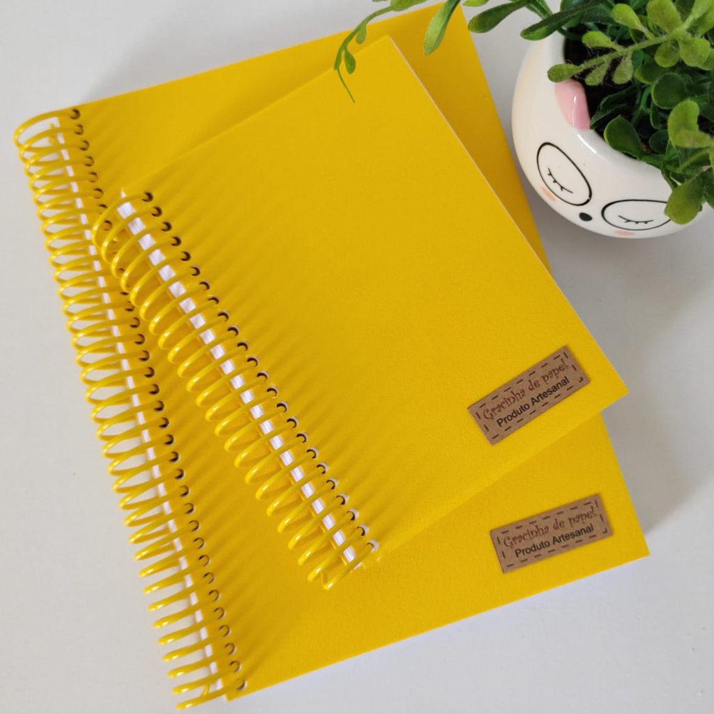Kit 2 Cadernos de anotações A5 e A6 - rascunho s/ pauta miolo branco - feito artesanalmente