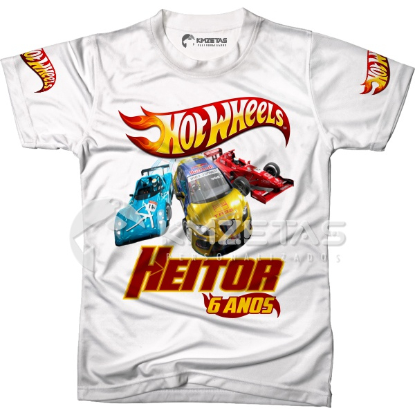 Blusa Hot Wheels Festa Infantil Adulto Camiseta Personalizada Camisa Unissex