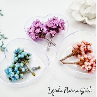 Mini Flores Sempre Vivas para Resina Epóxi e Artesanatos - Flores Secas Desidratadas | Kit com 60 unidades