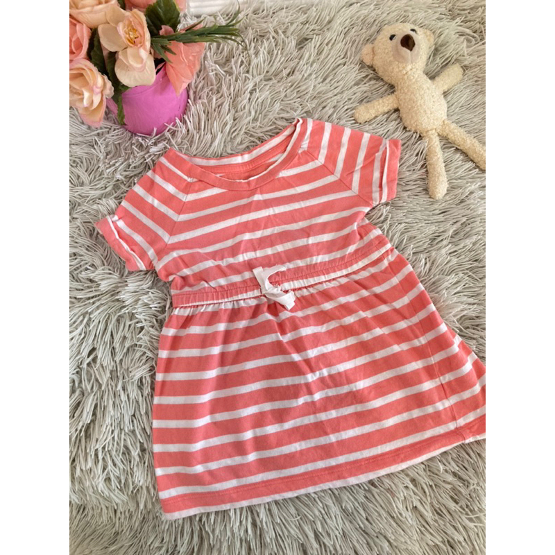 Vestido Importado Baby Gap Beb Menina Listrado Rosa e Branco