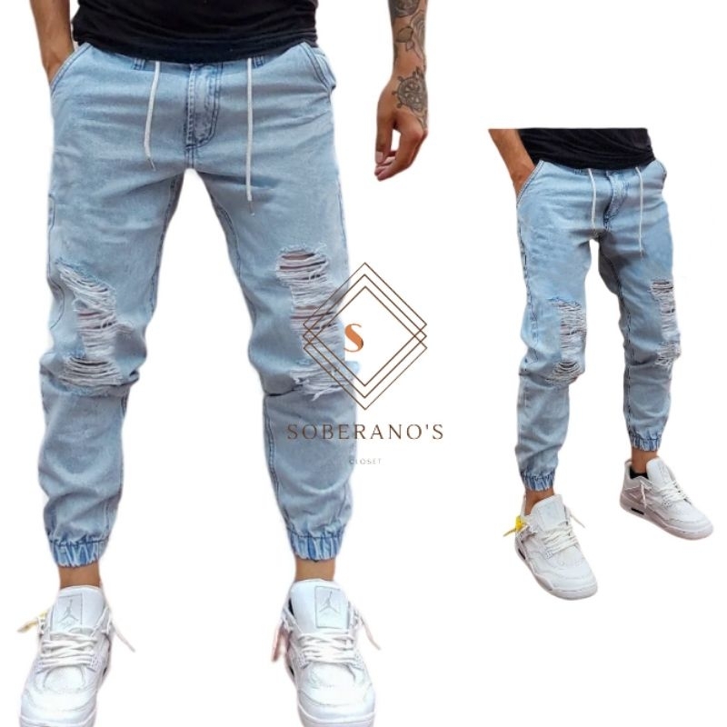 Kit 3 Calças Jogger Masculina Jeans Com Punho Elástico