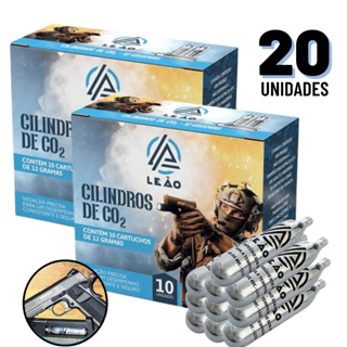KIT Cilindro Co2 Airsoft 20 Unidades - 2 CAIXAS com 10