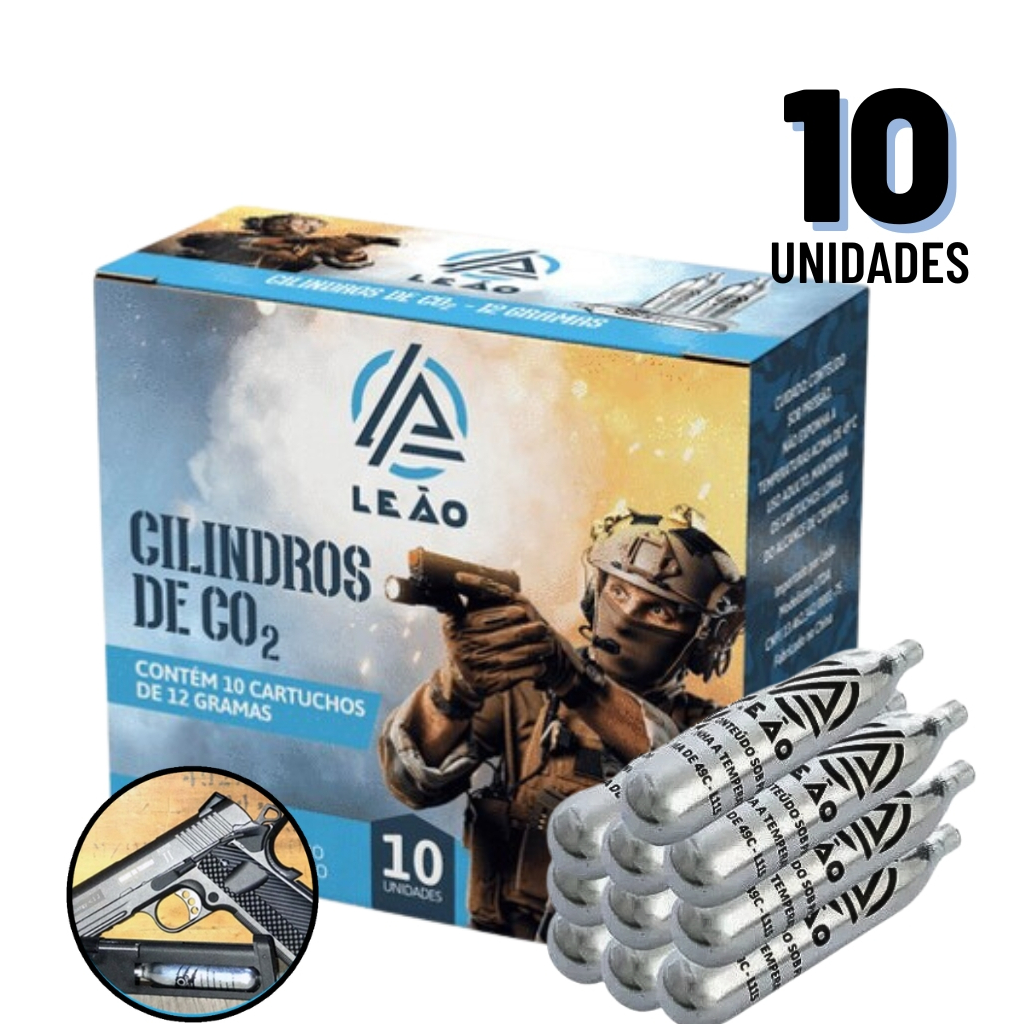 Cilindro CO2 Airsoft - Caixa com 10