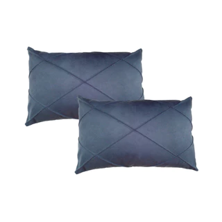 Kit Com 2 Almofada Retangular Baguete Suede Drapeada 30x50cm (COM REFIL DE SILICONE)