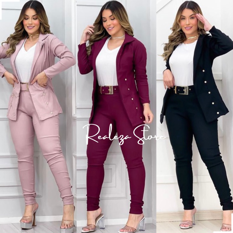 Conjunto De Blazer De Outono 2023 Feminino Blazer Feminino Com Babados  Ternos Femininos Elegantes Conjuntos De Ternos De Inverno Escritório  Senhora Calças Para De $171,99