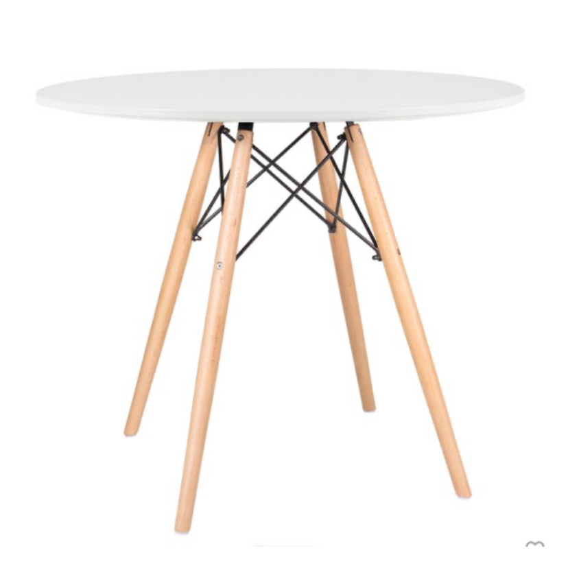 Mesa de jantar 90cm charles eames eiffel redonda branca