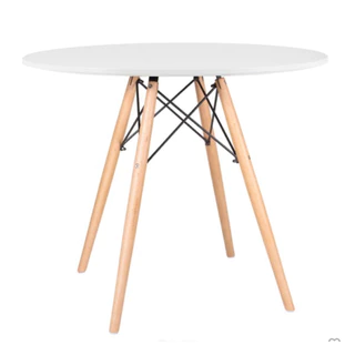 Mesa de jantar 80cm charles eames eiffel redonda branca