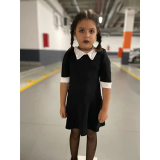 Fantasia Vestido Vandinha carnaval infantil