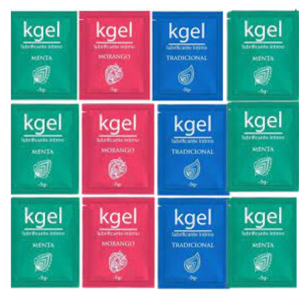 Kit 10 Unidades Sache Lubrificante Intimo Kgel Sortido Morango/Menta ...