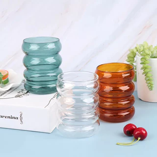 Copo ondulado em vidro Incolor borossilicato resistente a altas temperaturas - Venda unitária
