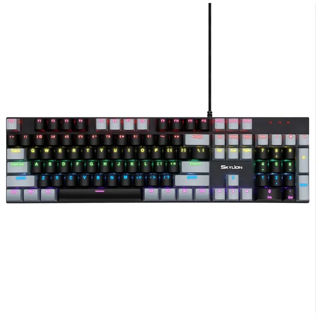 Teclado Gamer Mecânico Skylion G300 Rgb Blue Switch Com Fio Preto/Cinza