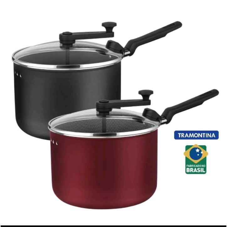 Panela Pipoqueira Tramontina Loreto em Alumínio com Revestimento em Antiaderente Starflon Max Vermelho 20 cm 3,5 L