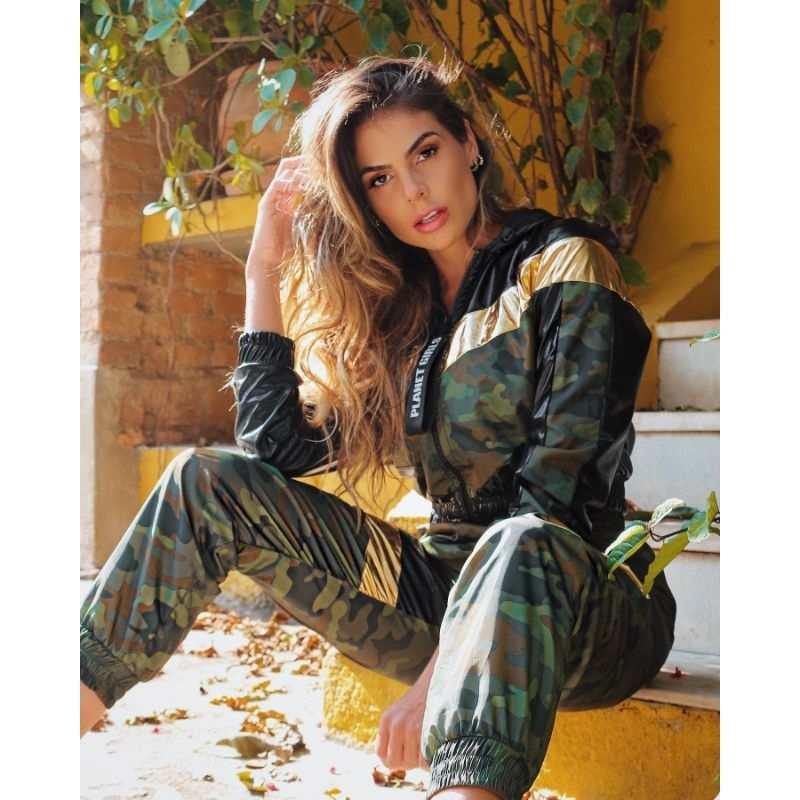 Calça tactel cheap camuflada feminina