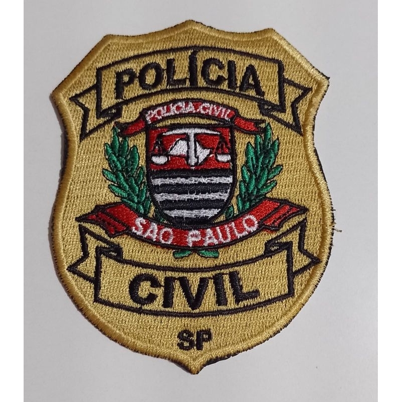 Patch Bordado Colorido Polícia Civil Estado De São Paulo Shopee Brasil