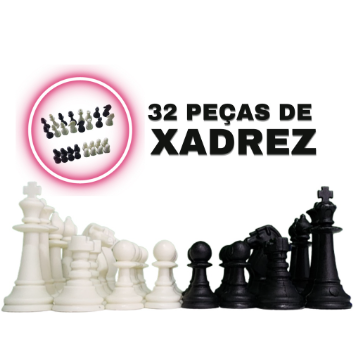 Jogo de Tabuleiro Xadrez 32 Peças Pangué - Incolor