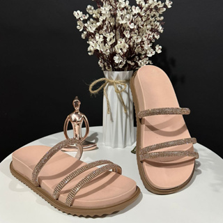 Sandália Feminina Confortável Chinelo Feminino Papete Rasteirinha Birken Brilho