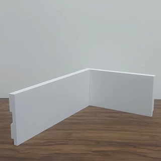 Kit com 10 Barras de Rodapé de Poliestireno Liso - Branco - 7cm de altura (7x1x240cm)
