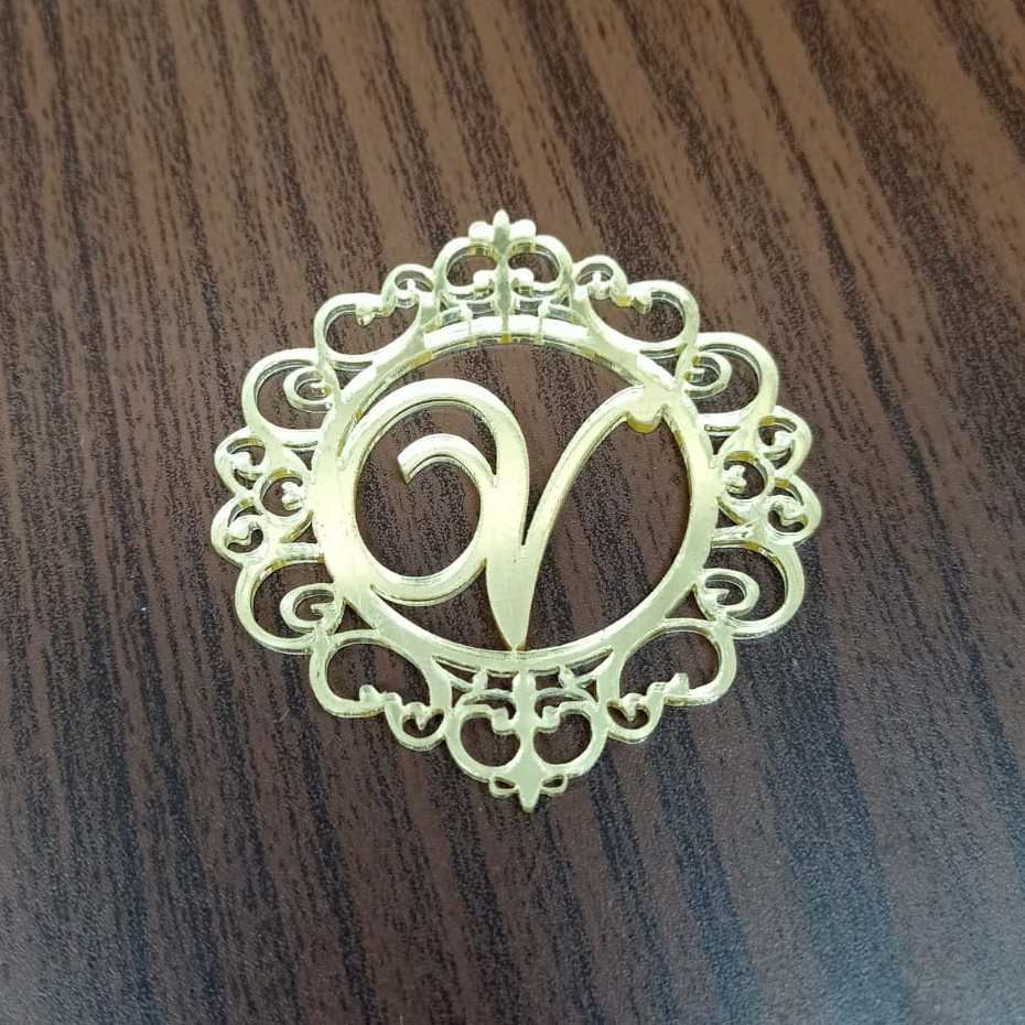 Brasão Vasado Acrílico Personalizado Lembrança de Casamento 4cm, 5cm ...