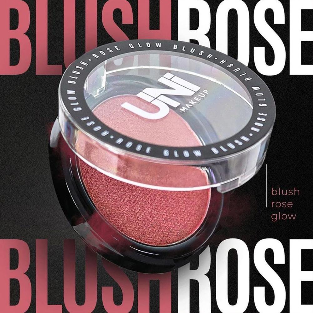 Blush Rose Glow Longa Duração Alta Pigmentação Maquiagem Uni UN-BS269D