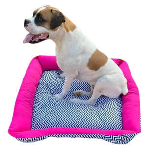 Capa (Sem Enchimento) Cama Pet lavavel C/ Zíper Extra Grande 80x80cm P/ Cachorro/Gato Fundo Anti Friagem