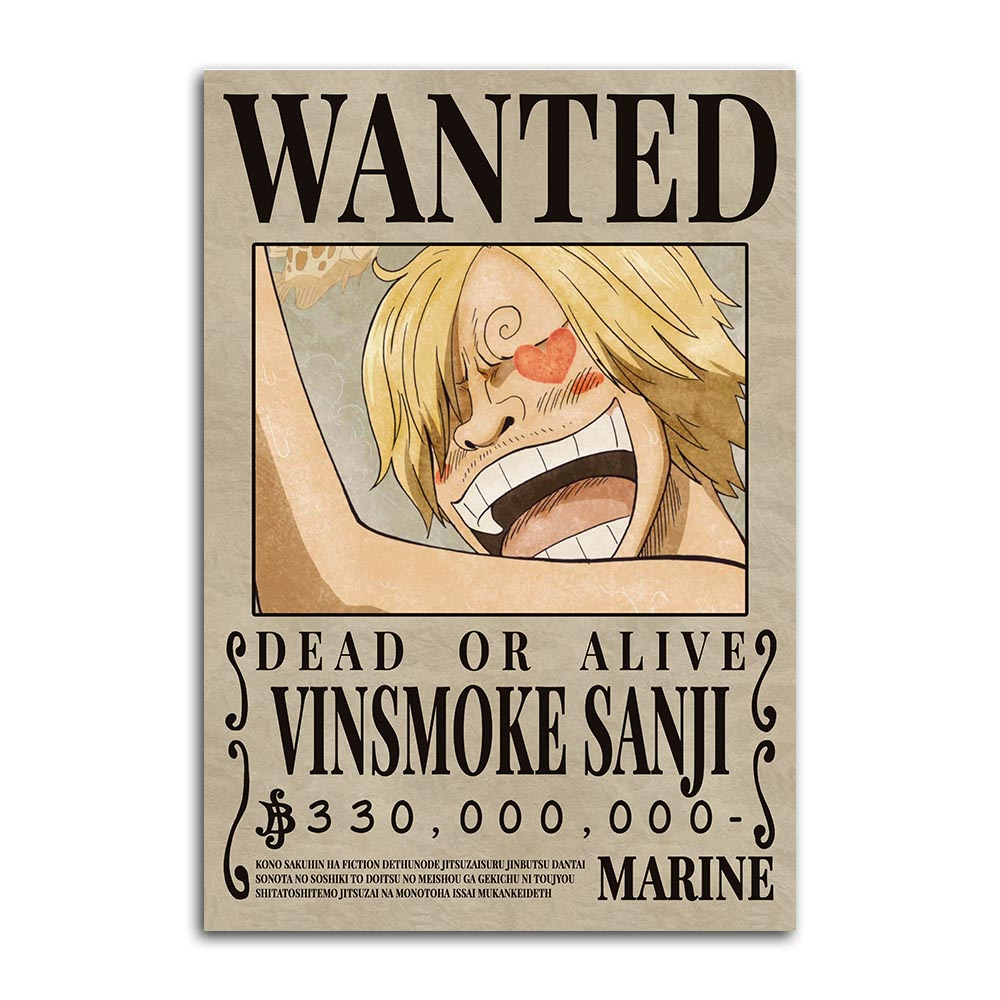 Placa Decorativa Cartaz One Piece Novas Recompeças Wanted