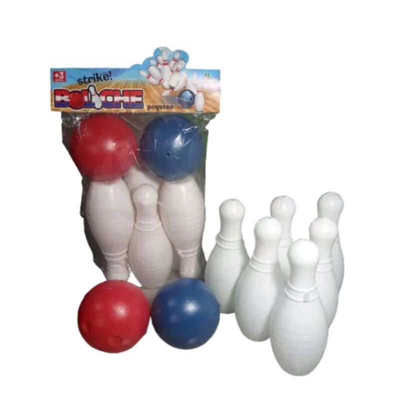 Kit 5 UNIDADES Mini Boliche Infantil 6 pinos 16 cm e duas bolas