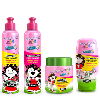 Kit Kids Cabelo Cacheado Bio Extratus - Shampoo, Condicionador, Máscara Hidrante e Finalizador