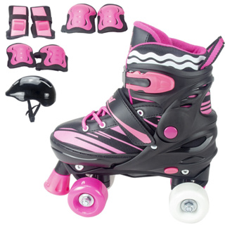 Patins 4 rodas infantil Quad Feminino Roller + kit proteção