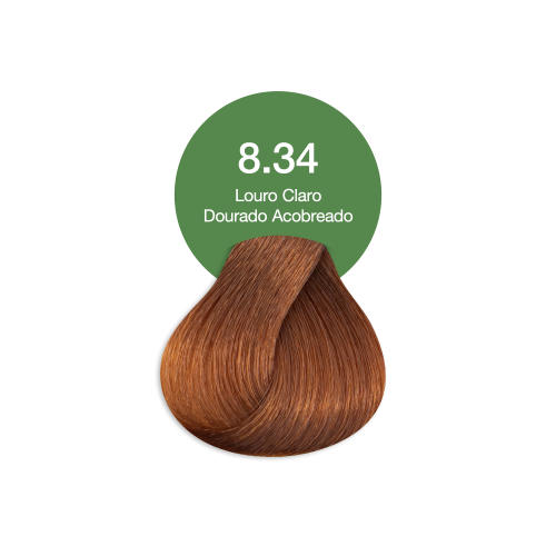 Tinta cabelo Acquaflora 8.34 Louro Claro Dourado Acobreado Coloração ...