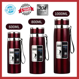 Garrafa Térmica Vacuum 600ml/800ml/1000ml Inox Parede Dupla Filtro Chá Café Água Quente Fria