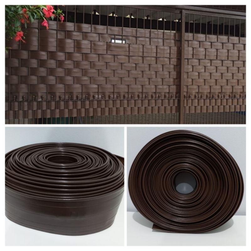 Protetor de grades/limitador de grama. Cores: cinza e marrom. 25 Metros.