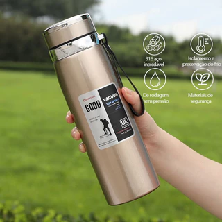 Garrafa Térmica 1000ml Copo Isolamento Duplo Aço Inoxidável A Vácuo Vacuum Bottle Super Resistente top