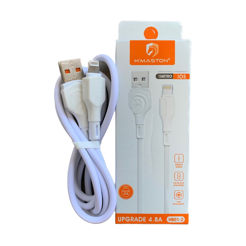 Cabo Carregador Usb Turbo Rápido Para iPhone Lightning IOS V8 Tipo-C ...