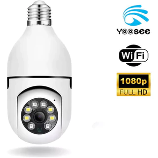 Câmera segurança wifi ip sem fio 360 com encaixe lâmpada bocal/visão noturna - bivolt em Oferta na Shopee