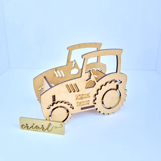 Kit 20 Lembrancinha Fazendinha Trator Personalizado em MDF