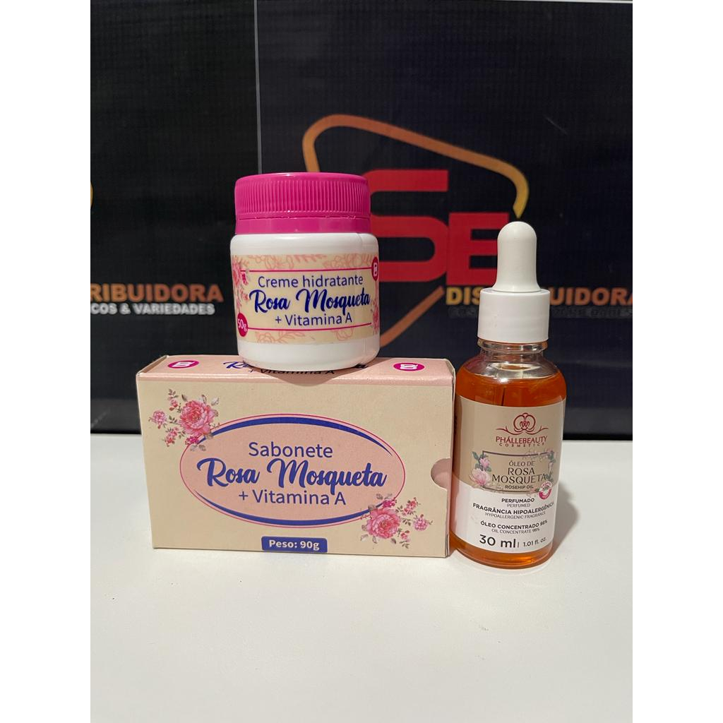 Kit Rosa mosqueta 1 Creme Rosa Mosqueta 1 Oleo 98% Puro Rosa Mosqueta 1 ...