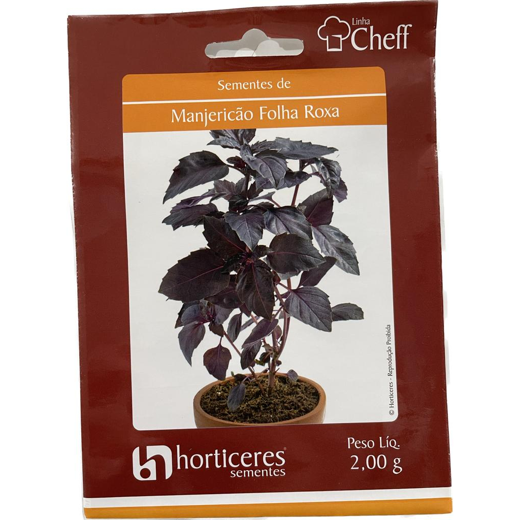 Sementes de Manjericão Folha Roxa 2g HORTICERES | Shopee Brasil