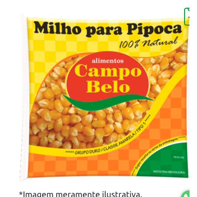 Milho De Pipoca Pacote 2kg Campo Belo Shopee Brasil