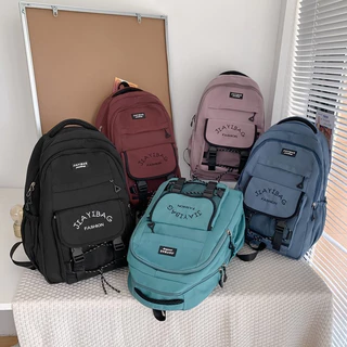 Mochila grande unissex para escola Nylon impermeável