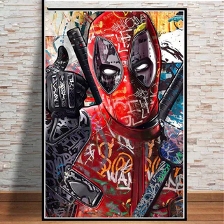 Engraçado graffiti deadpool pintura diamante marvel superhero ponto cruz bordado kit completo diamante mosaico arte decoração da sua casa imagem