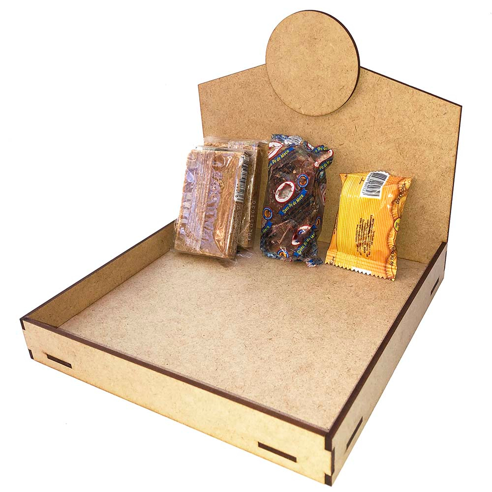 Kit 4 Bandeja Mdf Expositor de balcão 17x15 Com Disco bar re