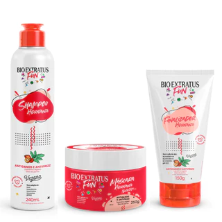 Kit Shampoo, Máscara e Finalizador Hidratante Bio Extratus Fun