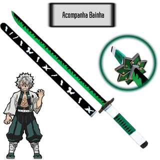 Espada - Katana Demon Slayer / Kimetsu no Yaiba Sanemi em Madeira