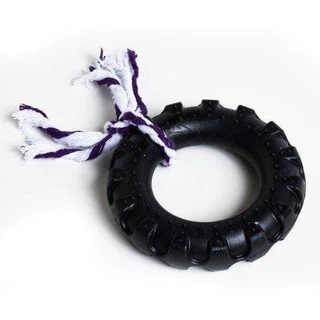 Brinquedo Mordedor Pneu Pet borracha grande com corda para cachorro 145mm