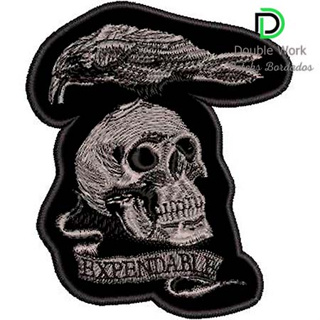 Patch Bordado Motoqueiro fantasma 6x12 cm Cód.1216